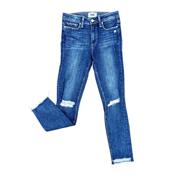 Paige Hoxton high rise Ankle distressed skinny jeans size24 - Picture 1 of 5
